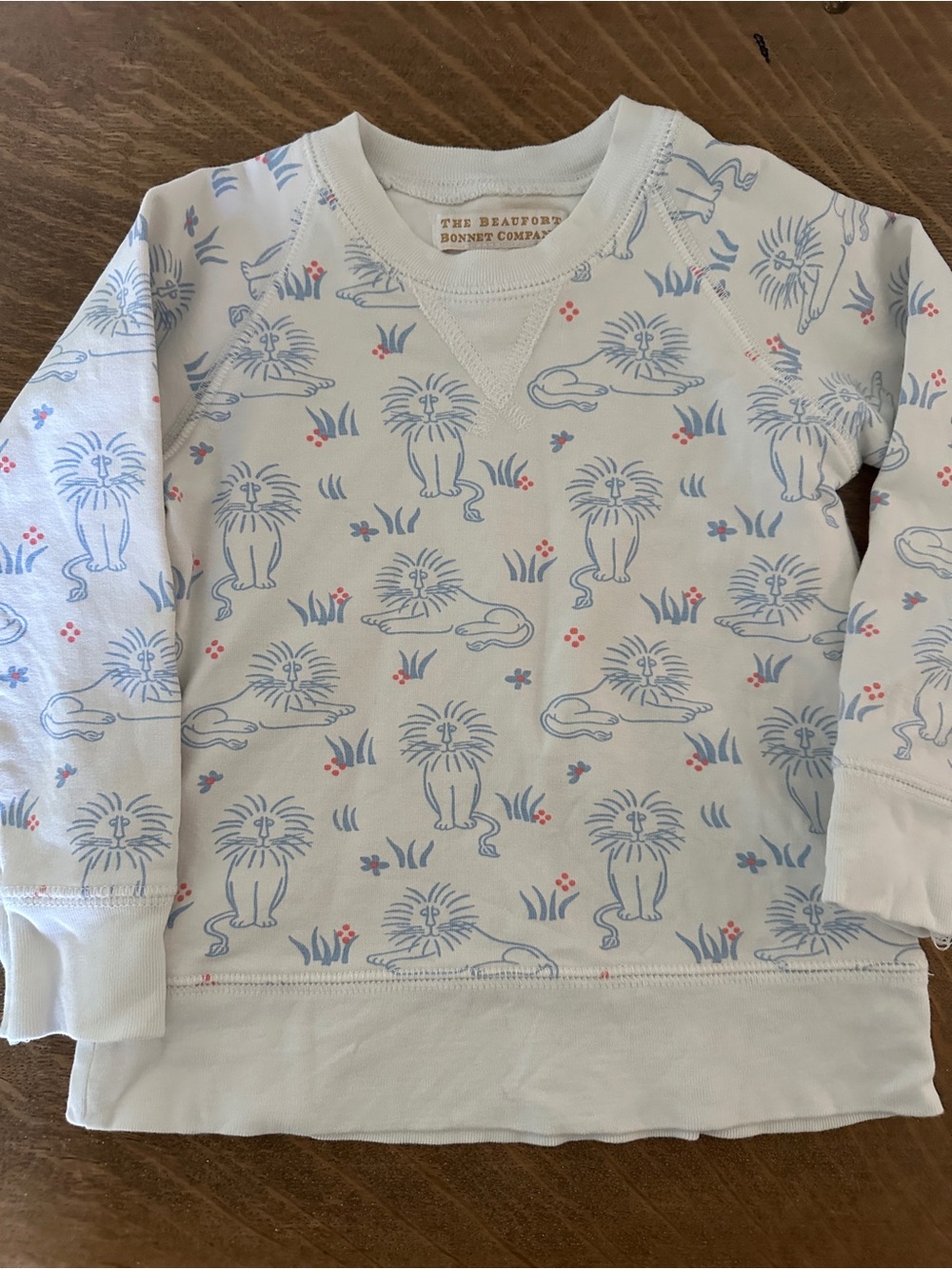 The Beaufort Bonnet Company Light Blue & Pink Lion Print Pullover